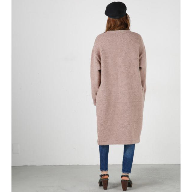 moussy(マウジー)のmoussy Warmth Knitting Gown ピンク レディースのジャケット/アウター(ガウンコート)の商品写真