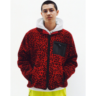 シュプリーム(Supreme)の【S】Leopard Fleece Reversible Jacket /Red(ナイロンジャケット)