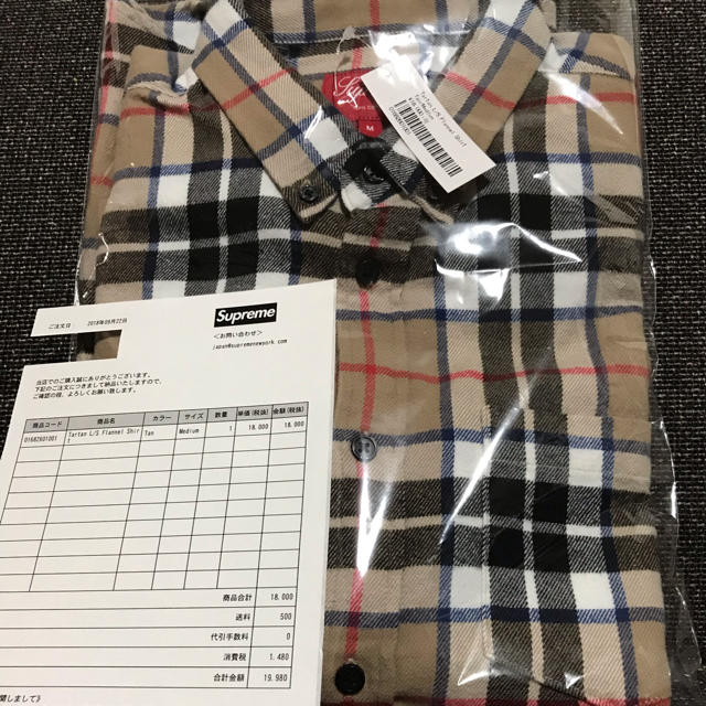 Supreme(シュプリーム)のTartan L/S Flannel Shirt tan メンズのトップス(シャツ)の商品写真