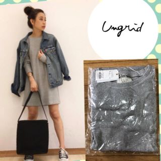 アングリッド(Ungrid)の新品 テレコロングスリーブワンピース ungrid ZARA マウジー スライ(Tシャツ(長袖/七分))