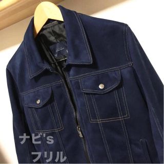 ザラ(ZARA)のZARA MAN ストレッチ レザー スウェード デニム ジャケット メンズ(ブルゾン)