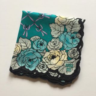 アナスイ(ANNA SUI)の新品 ANNA SUI アナスイ 大判ハンカチ 薔薇 バラ ブルー グリーン(ハンカチ)