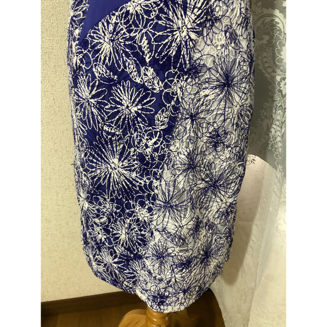 TADASHI SHOJI(タダシショウジ)の新品 4 Tadashi Shoji ドレス 膝丈ワンピース パープル　総レース レディースのワンピース(ひざ丈ワンピース)の商品写真