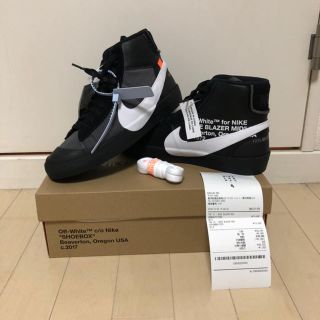 オフホワイト(OFF-WHITE)のNIKE off-white BLAZER MID THE TEN ブラック(スニーカー)