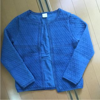 ザラ(ZARA)のzara girlsスウェットデニム ノーカラージャケット カーディガン大人ok(ノーカラージャケット)