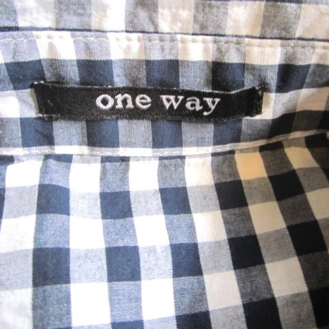 one*way(ワンウェイ)の値下げ‼️one way♪ワンウェイ♪紺白ギンガムブラウス♪M♪used レディースのトップス(シャツ/ブラウス(半袖/袖なし))の商品写真