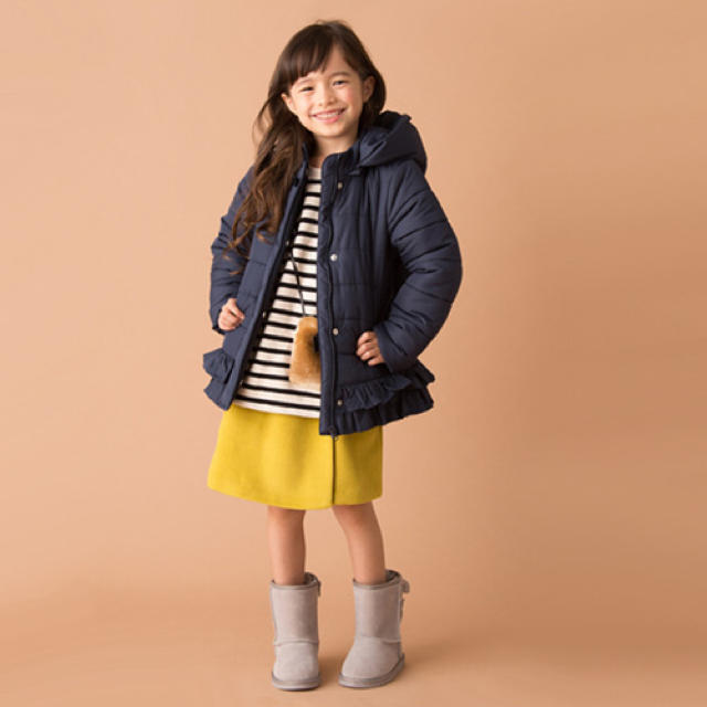 petit main(プティマイン)のpetit main  裾フリル中綿コート キッズ/ベビー/マタニティのキッズ服女の子用(90cm~)(コート)の商品写真