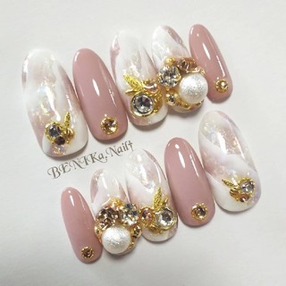 jewel art♡bijou milky beige コスメ/美容のネイル(つけ爪/ネイルチップ)の商品写真