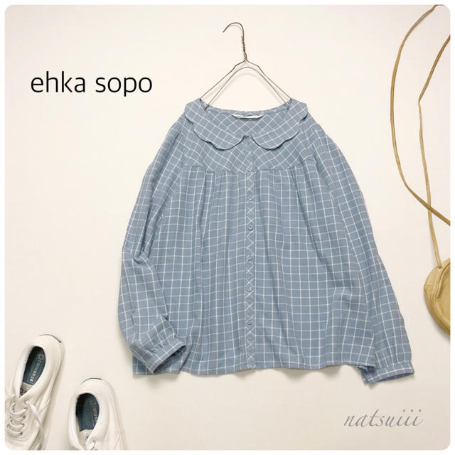 ehka sopo(エヘカソポ)のehka sopo エヘカソポ SM2 . スカラップ襟 チェック シャツ レディースのトップス(シャツ/ブラウス(長袖/七分))の商品写真