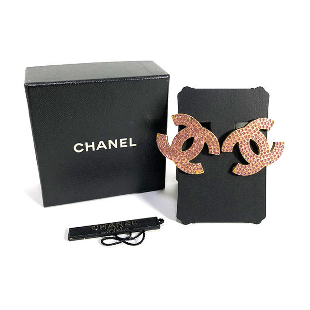 CHANEL シャネル　ピンクストーン　キラキライヤリング