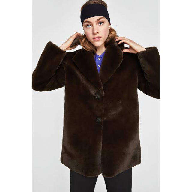 ZARA(ザラ)のZARA  FAUX FUR COAT レディースのジャケット/アウター(毛皮/ファーコート)の商品写真