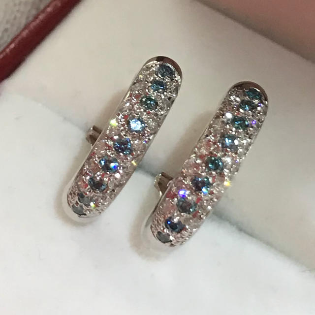 PT900☆ダイヤモンド フープピアス 【合計0.70ct】ピアス