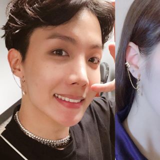 ボウダンショウネンダン(防弾少年団(BTS))のm_st☆様専用 BTS J-HOPE モチーフ(E)ゴールドスター付３スリット(イヤリング)