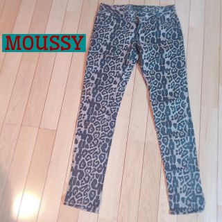 マウジー(moussy)のL346 美品 MOUSSY DENIM レオパード サファリ スキニー M(カジュアルパンツ)