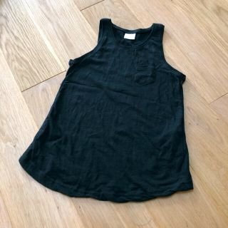 ザラキッズ(ZARA KIDS)のZARA ロングタンクトップ 128サイズ ブラック(Tシャツ/カットソー)