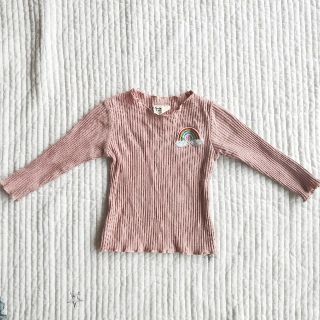 二点セット　長袖 Tシャツ テレコ リブ カットソー 刺繍(Ｔシャツ)