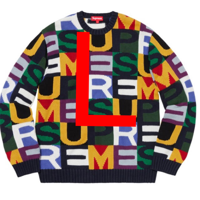 supreme big letters sweater multicolor