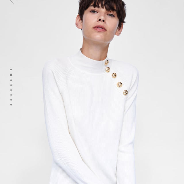 ZARA - ZARA 新品 ボタン付きリブ編みセーター 金ボタン 長袖 ZARA - ZARA 新品 ボタン付きリブ編みセーター 金ボタン 長袖