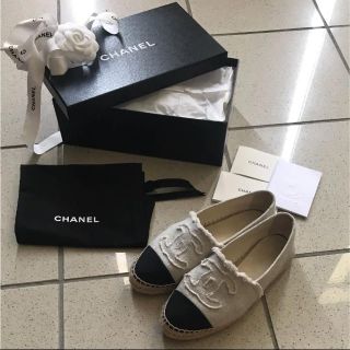 シャネル(CHANEL)の最終値下げ！シャネル 2018 37 エスパドリーユ 美品(スリッポン/モカシン)