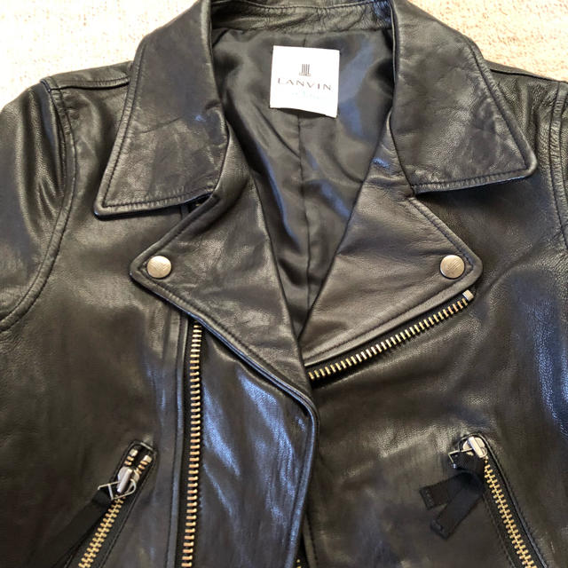再×14入荷 【ランバンオンブルー】ダブルライダース レザージャケット