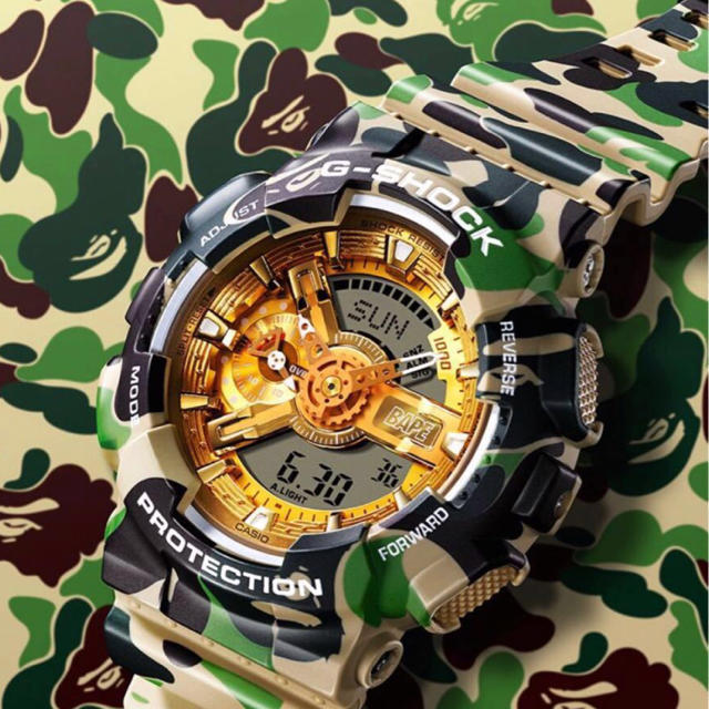 A BATHING APE(アベイシングエイプ)のA BATHING APE X G-SHOCK GA-110 直営店購入  メンズの時計(腕時計(デジタル))の商品写真