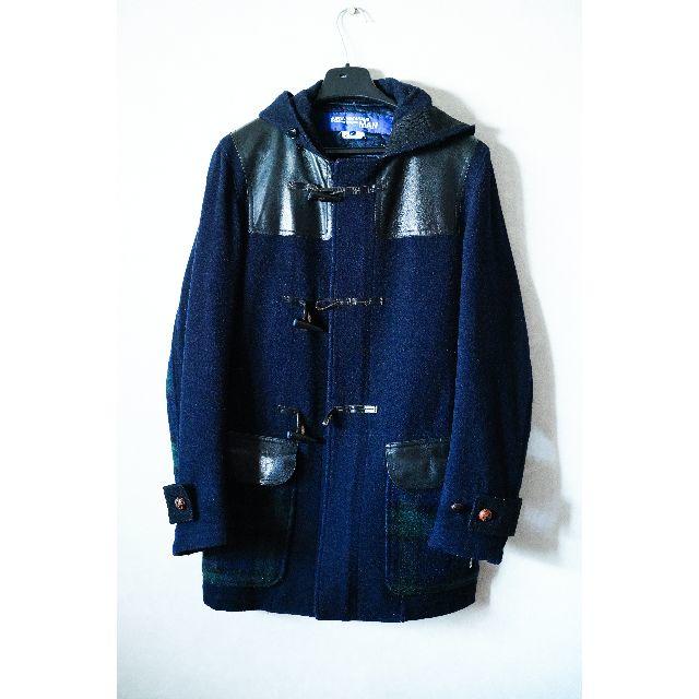 COMME des GARCONS(コムデギャルソン)のJUNYA WATANABE MAN　レザー切り替えダッフルコート メンズのジャケット/アウター(ダッフルコート)の商品写真