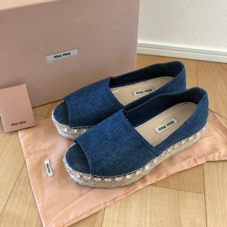 ミュウミュウ(miumiu)の超美品❤️ miumiu デニムエスパドリーユ 36.5(サンダル)