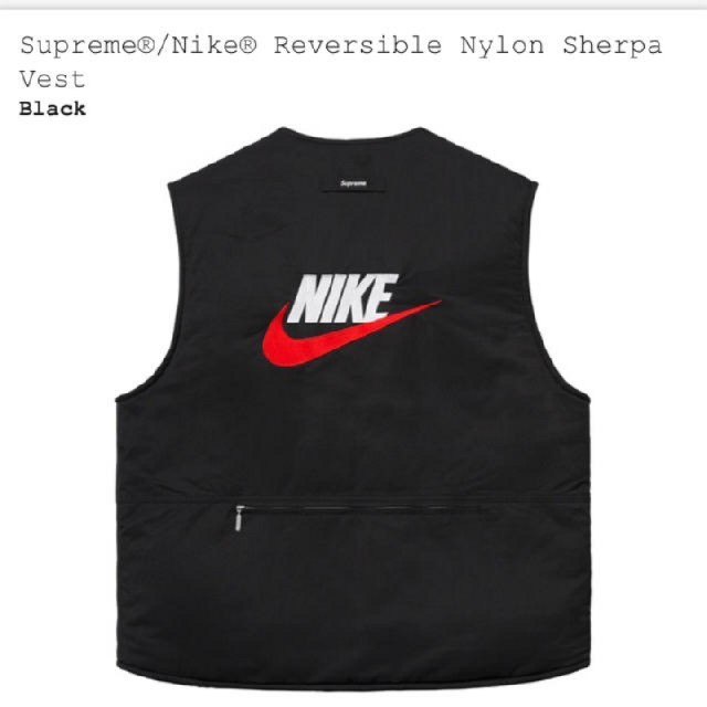 値下げ◇ supreme nike◇リバーシブル ナイロン シェルパ ベスト - ベスト