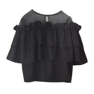 アメリヴィンテージ(Ameri VINTAGE)のAmeri VINTAGE UNDULATE SHEER TOP(シャツ/ブラウス(半袖/袖なし))