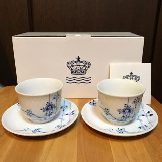 ロイヤルコペンハーゲン(ROYAL COPENHAGEN)の新品 Royal Copenhagen ブルーパルメッテ ペアティーセット(食器)