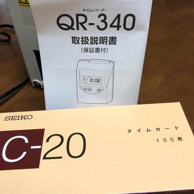 SEIKO(セイコー)の美品 タイムカード本体、タイムカード付き インテリア/住まい/日用品のオフィス用品(オフィス用品一般)の商品写真