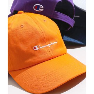 チャンピオン(Champion)の【試着のみ・送料無料】champion ローキャップ  オレンジ(キャップ)