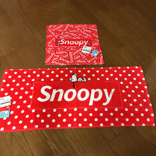 スヌーピー(SNOOPY)のスヌーピー フェイスタオル ハンドタオルセット(タオル/バス用品)