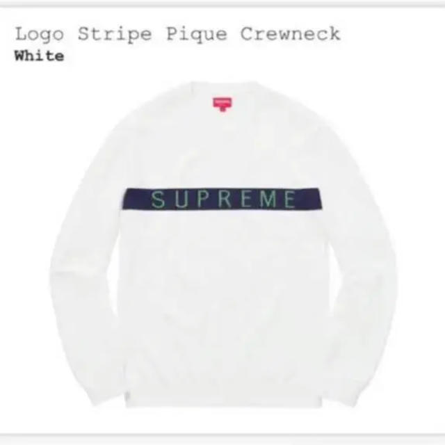 Supreme(シュプリーム)の新品L Supreme Logo Stripe Pique Crewneck メンズのトップス(ニット/セーター)の商品写真