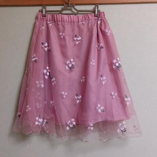 ハニーズ(HONEYS)の【美品】くすみピンク♡チュールスカート(ひざ丈スカート)