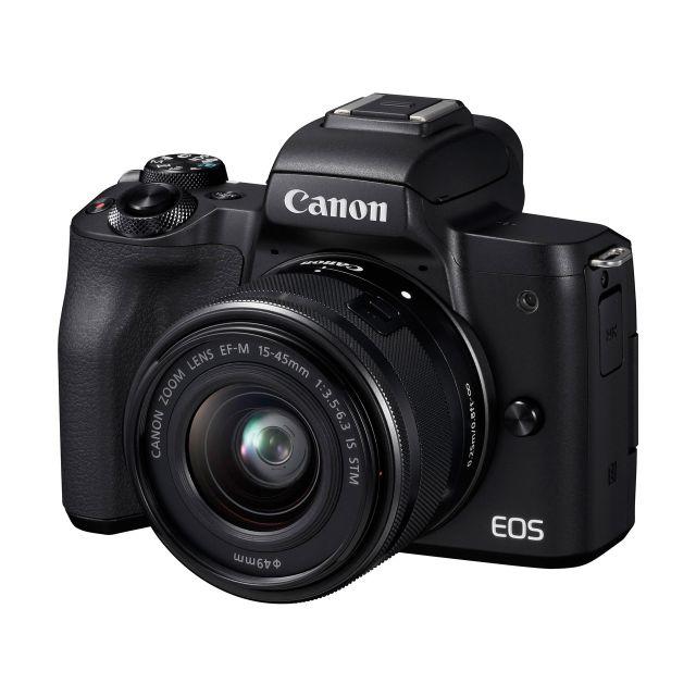 新品 Canon EOS Kiss M レンズ、SDカードセット ブラック