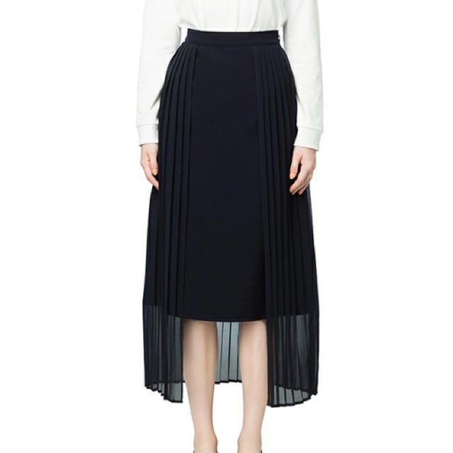 STUDIOUS(ステュディオス)のCLANE PLEATS LAYERD SKIRT ネービ レディースのスカート(ロングスカート)の商品写真