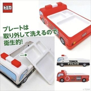 タカラトミー(Takara Tomy)の【新品】トミカ パトカー はたらく車 プレート 皿 はたらくくるま 食器 誕生日(ミニカー)