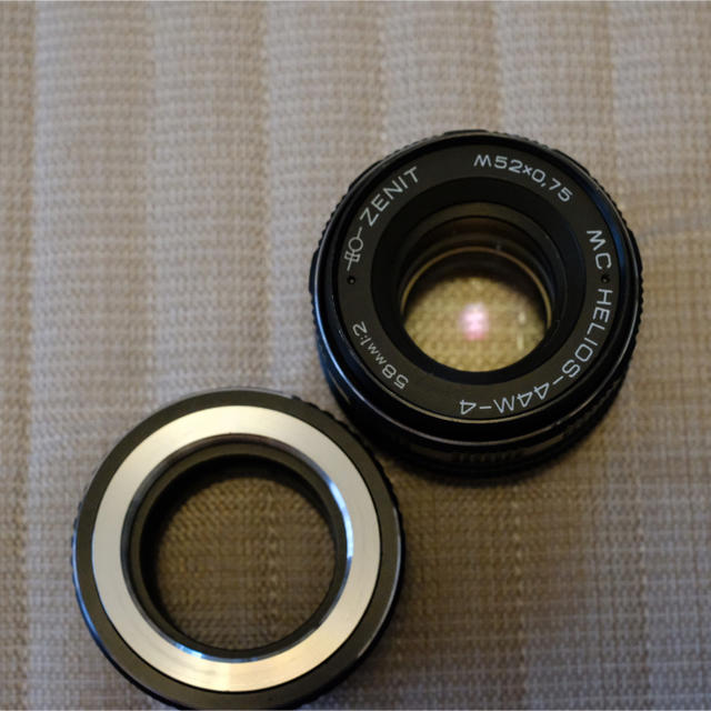 Helios 44M-4 58mm f2 m42 m4/3用マウントアダプタ付