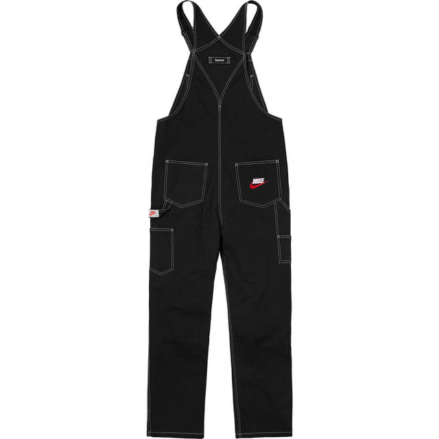 Supreme(シュプリーム)のM Supreme Nike Cotton Twill Overalls 黒 メンズのパンツ(サロペット/オーバーオール)の商品写真