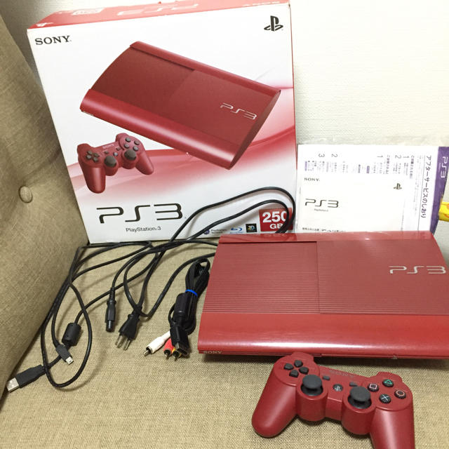 PlayStation3(プレイステーション3)のPS3 PlayStation3 250GB ガーネットレッド エンタメ/ホビーのゲームソフト/ゲーム機本体(家庭用ゲーム機本体)の商品写真