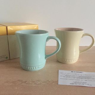 ルクルーゼ(LE CREUSET)の廃盤 ルクルーゼ マグ S ペパーミントブルー カスタードイエロー(グラス/カップ)