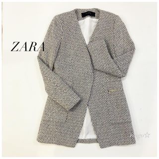 ザラ(ZARA)のZARA BASICザラ＊ノーカラー Vネックジャケット コート(ノーカラージャケット)