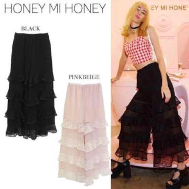 新品♥ honey mi honey フリルレースパンツ ブラックレディース