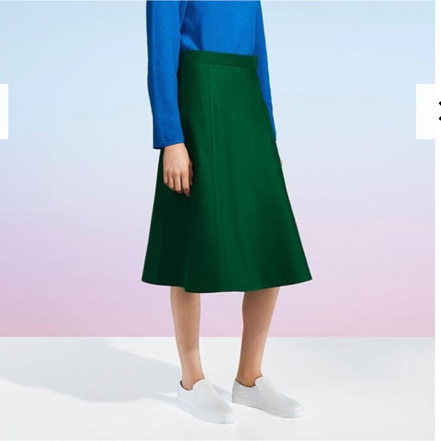 UNIQLO(ユニクロ)のuniqlo U美品ベルテッドラップスカートW67即完売グリーン レディースのスカート(ひざ丈スカート)の商品写真