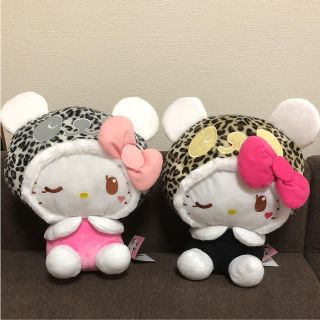 ハローキティ(ハローキティ)のパンダハローキティ レオパード柄 BIGぬいぐるみ♡(ぬいぐるみ)