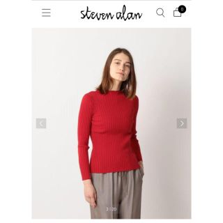 スティーブンアラン(steven alan)の新品 タグ付き スティーブンアラン リブニット レッド(ニット/セーター)