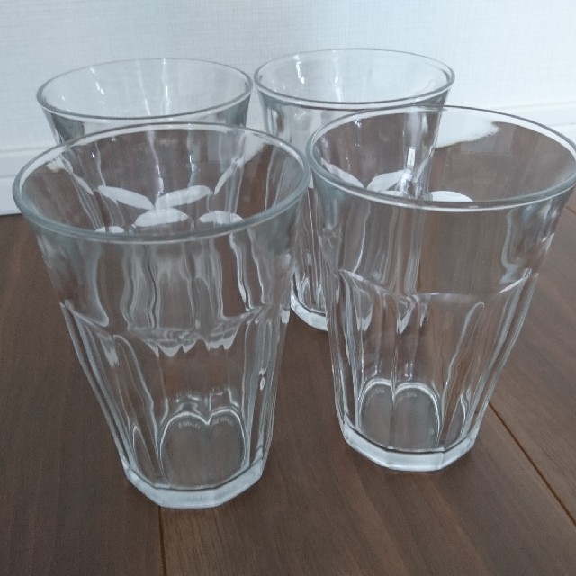 DURALEX(デュラレックス)の4個 コップ ガラスコップ ガラス デュラレックス インテリア/住まい/日用品のキッチン/食器(グラス/カップ)の商品写真