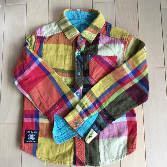 F.O.KIDS(エフオーキッズ)のF.O.KIDS カラフルチェックシャツ 長袖 男の子 130 リバーシブル キッズ/ベビー/マタニティのキッズ服男の子用(90cm~)(ブラウス)の商品写真