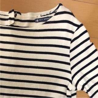 プチバトー(PETIT BATEAU)のpetitbateauデザインボーダーワンピース(ひざ丈ワンピース)